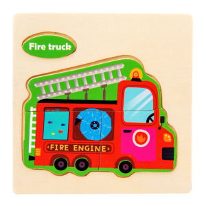 HZ Puzzle Jigsaw Wooden Puzzle Jigsaw Kayu Anak Karakter Hewan dan Kendaraan Lucu Puzzle Wooden