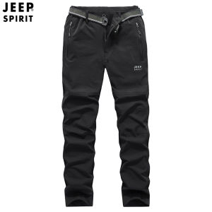 JEEP SPIRIT Mens Pants Oversized Cargo Pants Loose Multi Pocket Sports Pants Thickened Quick Drying Breathable Outdoor Waterproof Cargo Pants