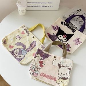 Sanrio Kuromi Cinnamon Handbag Canvas Single Shoulder Bag Large Capacity Storage Bag Fashion Tote Shopping Bag