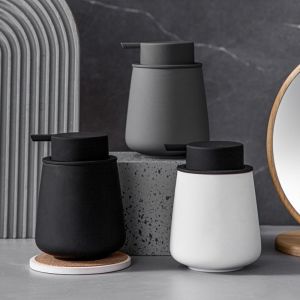 JIANZ 300มล. ขวดสบู่โลชั่น รีฟิล เซรามิกส์ เครื่องจ่ายสบู่แบบปั๊ม ระดับไฮเอนด์สุด ง่ายต่อการกด เครื่องจ่ายสบู่ด้วยมือ ครีมนวดผม