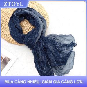 【ZTOYL】 Mới Khăn Bông Gai Dầu Gradient Màu Xanh Retro Đa Năng In Của Phụ Nữ Dài Gấp Khăn Choàng Mềm Thời Trang Xu Hướng 180x90cm