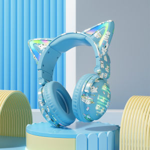 2024new High quality Bass stereo wireless Bluetooth Headphones LED Light cute Cat Ear Headphones noise cancelling With HD Microphone Gaming Headset buletooth V5.3 foldable support TF card HIFI music earphones for Girls Gifts