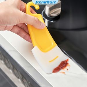 Kitchen Scraper Oil Stain Cleaning Dirty Pan Pot Dishes Cleaner Tools Silicone Spatula Cake Baking Pastry Gadgets