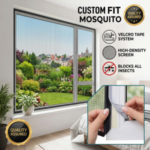 Jaring Nyamuk Customizable Window Screen Finished Anti-Mosquito Curtain Net with Sticky Tape DIY Insect Net