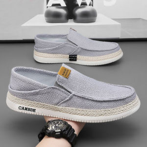 [Free Shipping] 2026 Summer MenS Breathable Linen Beijing Canvas Slip-On Casual Sneakers Trendy Lazy Shoes MenS Footwear