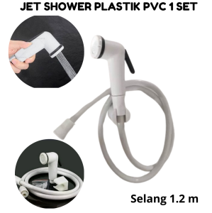 1 Set Jet Shower Sower Putih Bidet Cebok Toilet Wc Plastik PVC Kamar Mandi / Shower Cebok  + DUS BOX/ Jet Shower Closet /Shower Kamar Mandi Satu Set /Shower Toilet