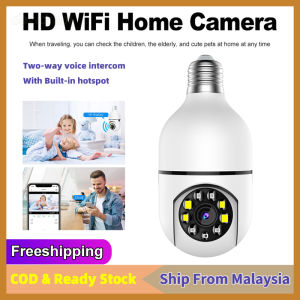 (Shipping from Malaysia) E27 Light Bulb Type Wireless Security Camera 360° Panoramic 2-Way Talk WiFi Camera
