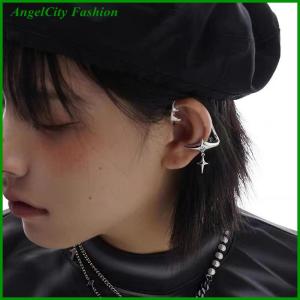 AngelCity Fashion Store 1Pair Fashion Color Star Clip Ear Cuff Earrings for Women Zircon No Trendy Ear Clip Gothic Irregular Earcuff Earring Jewelry
