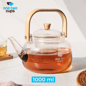 READY One Two Cups Teko teh yg ada saringannya satu set Tahan Panas Api Pitcher Teapot Glass 8CV10