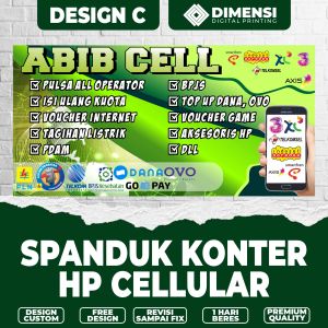 Spanduk konter hp / banner konter hp / banner spanduk hp cellular / banner custom termurah
