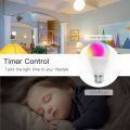 MOES Tuya wifi Smart LED bulb, 9W RGB C + W, rhythm control, use with Alexa orgoogle Home E27 95-265V. 