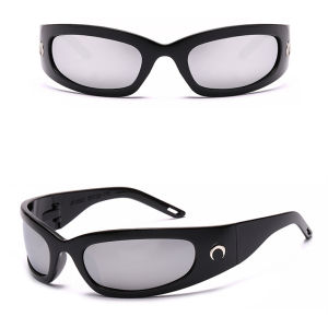 SUNYMALL แว่นกันแดดแฟชั่น แว่นตาปั่นจักรยานสำหรับผู้ชายและผู้หญิง บุคลิกภาพ แว่นตาฮิปฮอป