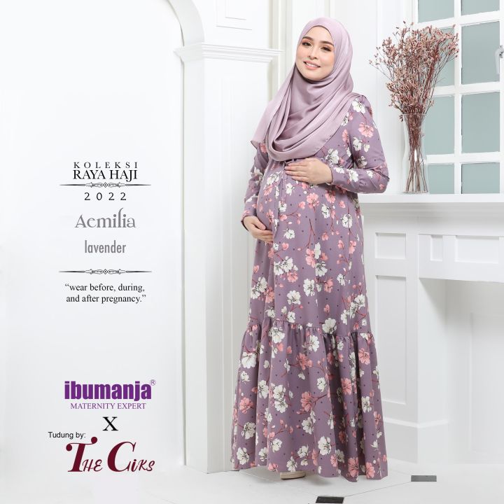 Dress Aemilia Maternity Dress Jubah Mengandung Ibumanja Dress Ibu Mengandung Lazada 4984