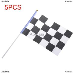 [COD] Abulaia 5x ธงสีดำและสีขาว checkered Racing แบนเนอร์โพลีเอสเตอร์ธง Hand SIGNAL Flags