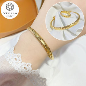 Viviann Original Gold Adjustable Bangles Ring Trend Bracelet For Women Men Romantic Party Gift Fashion Jewelry Round Circular Open Knot Cuff Bangle Bracelets For Women Elegant Gold Color Jewelry