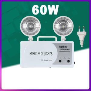 LED AC220V 3W Emergency Lights for Business Emergency Lighting with Battery Backup Two Head Adjustable LED Emergency Lighting for Shopping Malls Schools Dormitories Staircases Office Buildings