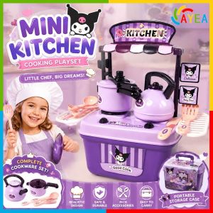 6pcs Kids Mini Kitchen Playset With Complete Cooking Accessories