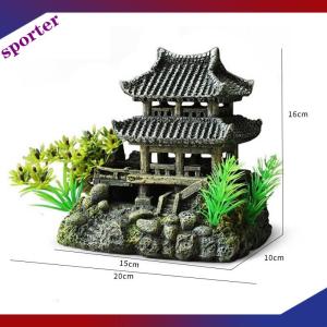 Sporter Simulation Decoration Fish Tank Ornament Ornament Resin Aquarium Ornament Fish Tank Landscape House Model Aquarium Ornament