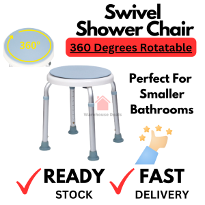 Swivel Shower Stool | Swivel Shower Chair | Height Adjustable & Rotatable 360 Degrees