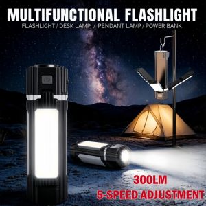 LED Camping Light USB Rechargeable 90° Foldable Portable Outdoor Tent Lamp with Magnetic Flashlight
