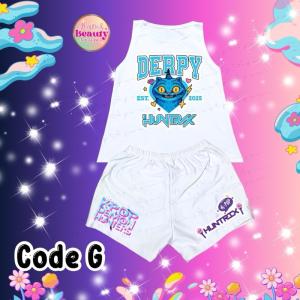 Huntrix Kpop Demon Hunters Kids girls Terno Sando fashionable shorts Girl clothing set terno for girls