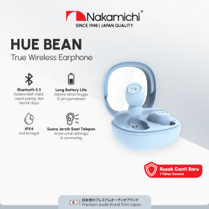 Nakamichi HUE BEAN TWS Earphone Full Bass IPX4 Anti Keringat  Bluetooth Mic HD