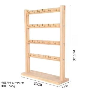 Solid wood jewelry display rack desktop necklace earring storage rack solid wood keychain storage rack booth display rack