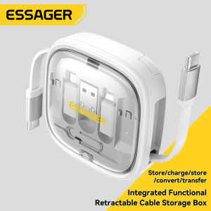 Essager 60W Căng Ra 3A Nhanh Cáp sạc Truyền Dữ Liệu 480Mbps Đa Chức Năng Hộp Lưu Trữ Cho Loại C Sét Micro USB Một Cáp Khung Hộp Lưu Trữ Với Sim Và TF khe đựng thẻ