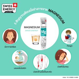 (ส่งฟรี)Swiss Energy Magnesium + B รวม เม็ดฟู่แมกนีเซียม + วิตามินบีรวม ดูแลรอบด้าน