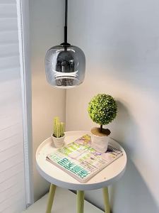 [SG Seller]LED Dimmable Chandelier Nordic Glass Pendant Light Modern Dining Light Kitchen Bar Counter Chandelier Ceiling Light