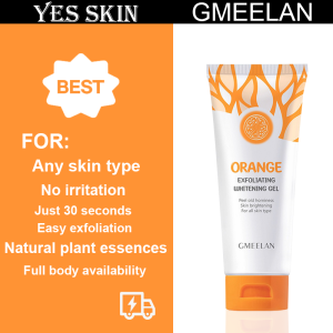 GMEELAN Orange Exfoliating Gel for Face Whitening 50g Facial Body Scrub Deep Clean Blackhead Removal