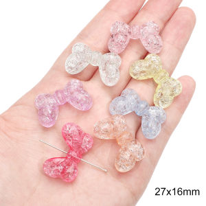 ลูกปัดอะคริลิครูปหมีผีเสื้อรูปดาวสีผสม5-60ชิ้นสำหรับสร้อยข้อมือแฮนด์เมดสร้อยคอพวงกุญแจอุปกรณ์การทำเครื่องประดับหัตถกรรม DIY