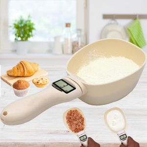 INNOQ Pet Food Scale LCD Electronic Precision Weighing Tool Dog Cat Feeding Food Measuring Spoon Digital Display Kitchen Scale
