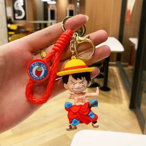 Anime Cartoon ONE PIECE Keychain Monkey D. Luffy Zoro Action Figure Model Doll Pendant Schoolbag Decoration Car Keyring Gifts