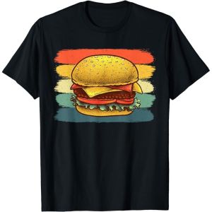 Cute Hamburger Design For Men Vintage Hamburger Burger T-Shirt