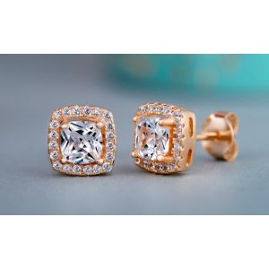 Trendy 925 Sterling Silver Diamond Stud Earring Party Wedding Earrings for Women Simple Shiny Zircon Stud Earrings