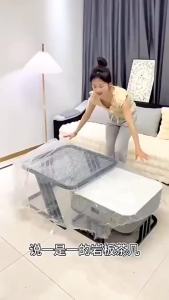 Urban Echo Coffee Table Glass Stone Plate Coffee Table Rectangular Coffee Table With Storage Console Table Side Table Living Room