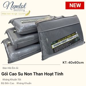 🎋COMBO ƯU ĐÃI🎋 Gối Cao Su Non Than Hoạt Tính Bền Đẹp Kháng Khuẩn Đàn Hồi Chính Hãng_Nemtot Bedding