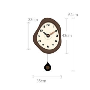 xpkQ Silent Stylish Wall Clocks Simple Luxury Wall Clocks Wooden Irregular Shape Decorative Clock Modern Living Room Decoration 8K3Q7