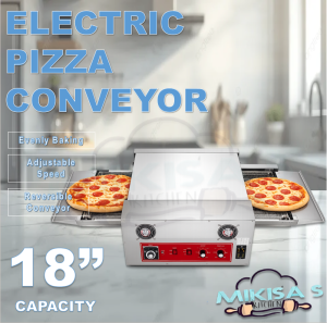 18" Capacity Commercial Countertop Conveyor Pizza Oven Belt Chain Type Baking Heavy Duty Material