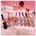 New Cute Bling Rhinestone Cartoon Gloomy Bear Keychain With Strap KAWS Keychain Keyring  Key Ring Chain Doll Pendant Pendant New Rhinestone Violent Bear Keychain Ins Cute Gift Toys Violent Bear Kaws Keychain. 