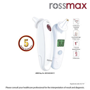 RossMax Infrared Ear Thermometer RA600 - 5 Years Warranty FREE 20 PCS PROBE COVER