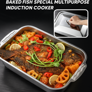Disposable tableware household grilled fish tray multi-purpose deepened and thickened rectangular tray