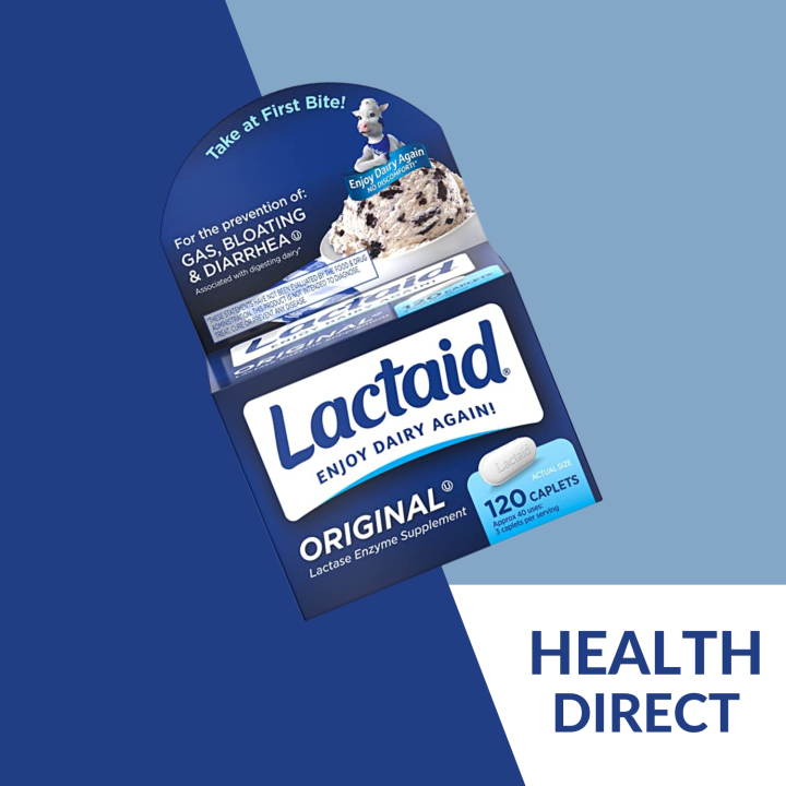 Lactaid Original Strength 120 Caplets Lactose Intolerance Relief
