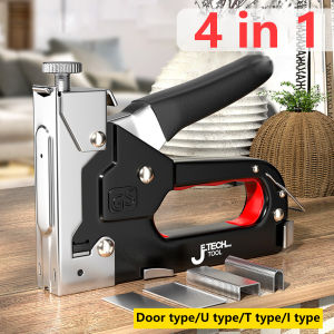 4 in 1 Stapler Tembak Staples Gun Cekrekan Gun Tacker Staples 800pcs Staples Tajam Sofa Staples Jok Stepler Motor Kursi Dll