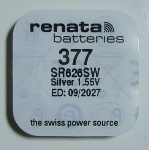 ถ่านกระดุม Renata (377/SR626) (371/SR920) (395/SR927) (321/SR616) (364/SR621) (315/SR716) (317/SR516) (379/SR521) (394/SR936) (397/SR726) (362/SR721) (390/SR1130) ถ่านนาฬิกา Swiss Made 1.55V สินค้าล็อตใหม่ EXP-2026