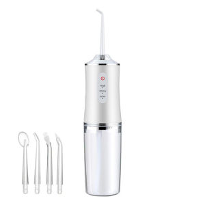 (SG) Portable Dental Water Flosser Oral Cleaning Irrigator 4 Nozzles 3 Modes USB Rechargeable IPX6 220ml Mouth Teeth