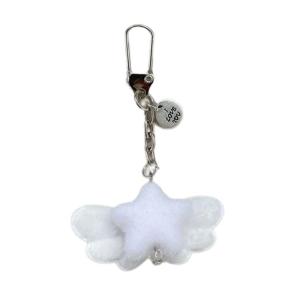 Elegant Angel Wing and Star Keychain Lightweight Key Ring Bag Charm for Fashionable Women Korean Style Accessories
