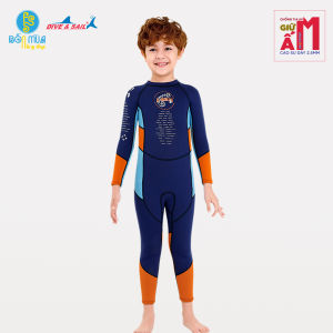 Đồ bơi giữ nhiệt cho bé trai DIVE AND SAIL chống nắng chống nước chất liệu cao su Neoprene dày 2.5mm giữ ấm chống tia UV size từ 10kg đến 30kg