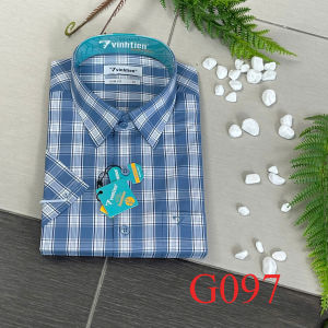 Áo Sơ Mi Ngắn Tay Bamboo Slimfit Vĩnh Tiến kẻ Sọc Caro Nhiều Màu 525